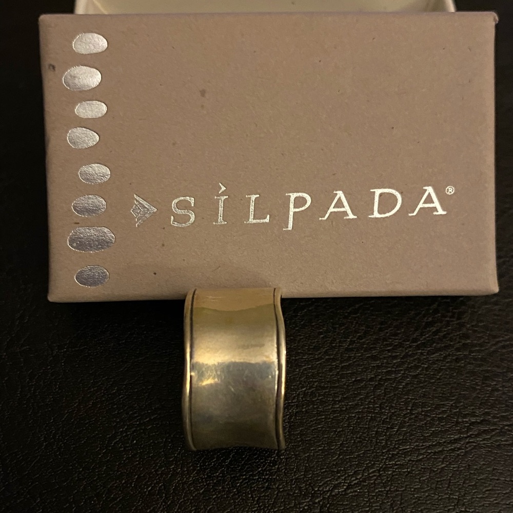 Silpada size 9 wide band silver ring